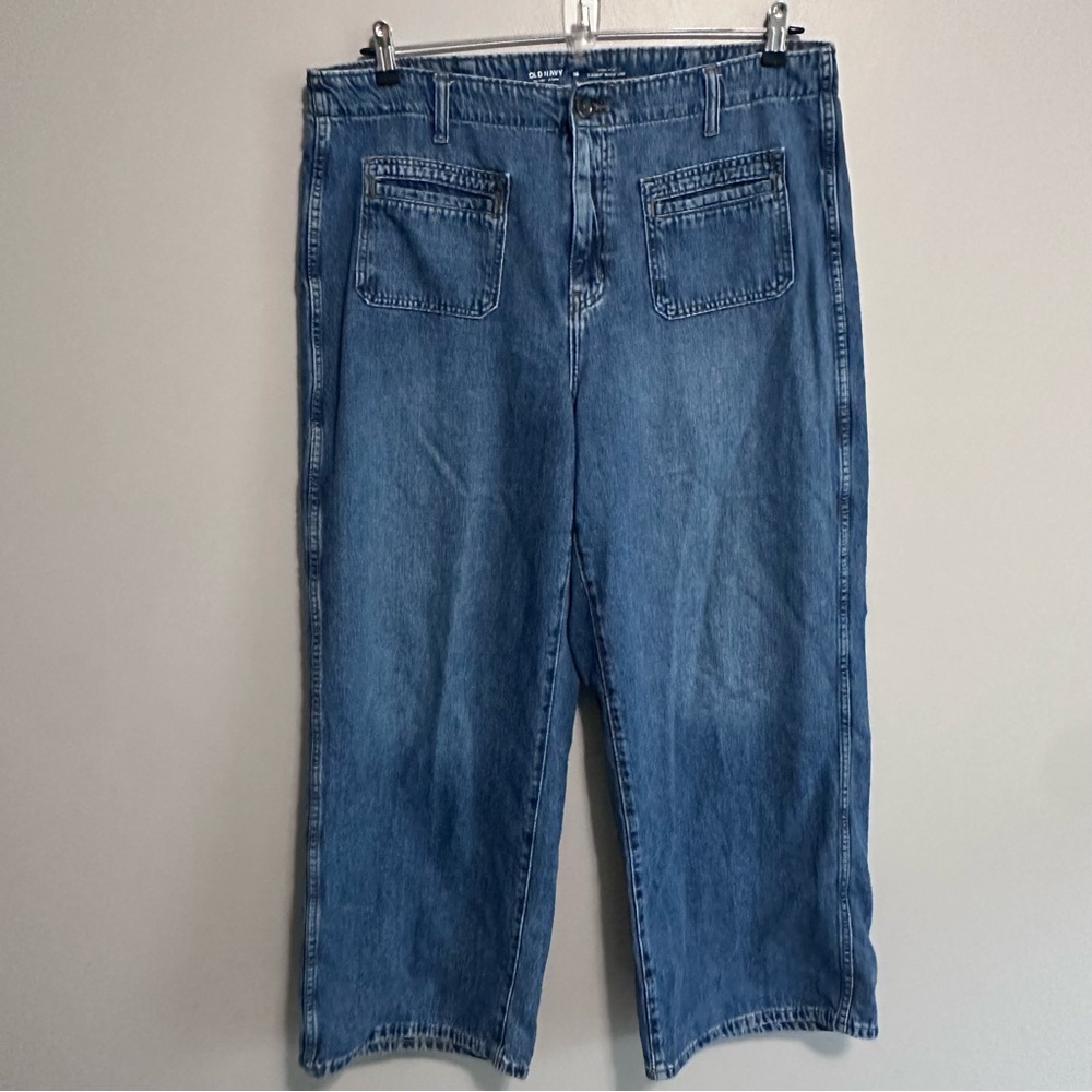 Old Navy High Rise Baggy Wide Leg Jeans Women’s Size 18 Blue Denim